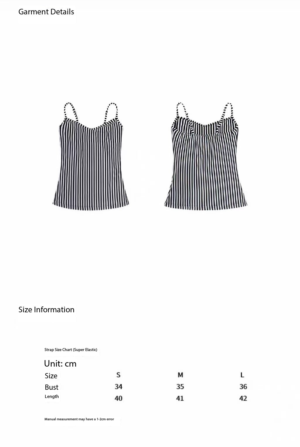 BLACK & WHITE STRIPED CUT-OUT CAMI TOP
