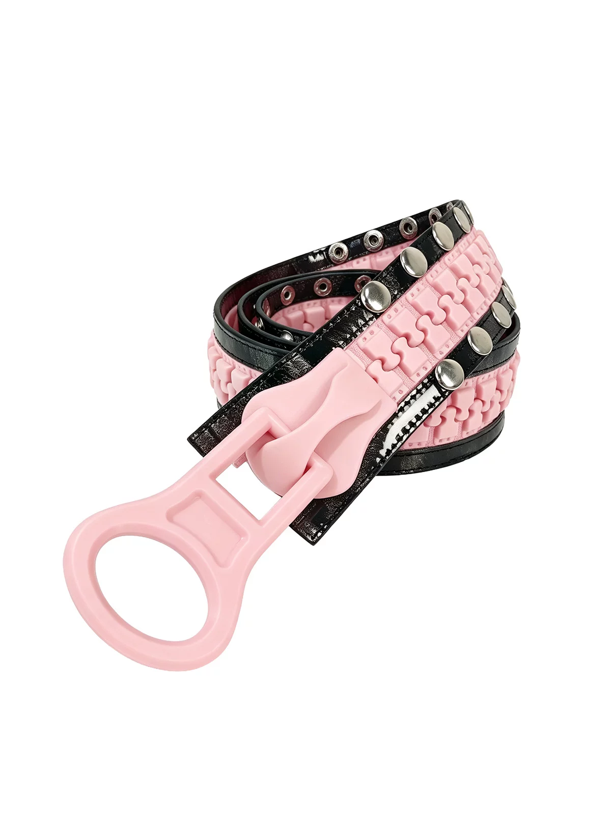 FOURTH3EX OVERSIZED ZIPPER STUDDED BELT