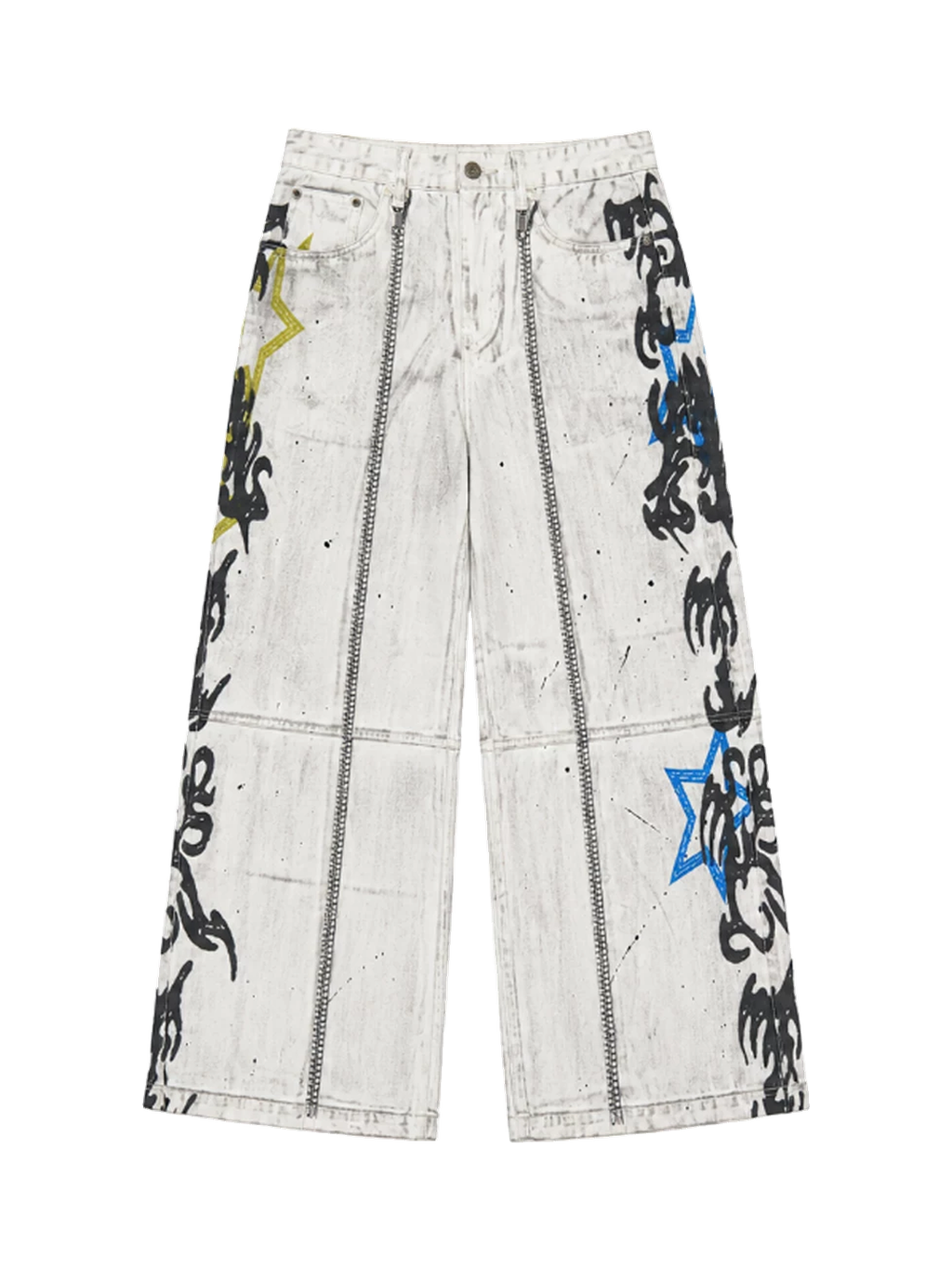 PAIKI Graffiti Dirty Dye Letter Pants