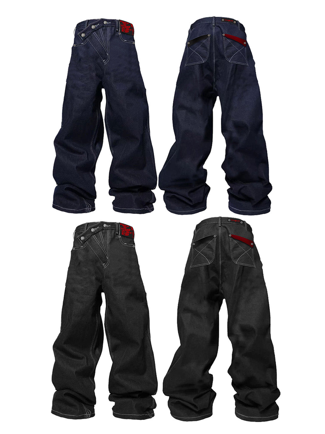 PAIKI Raw Denim Wide-Leg Jeans