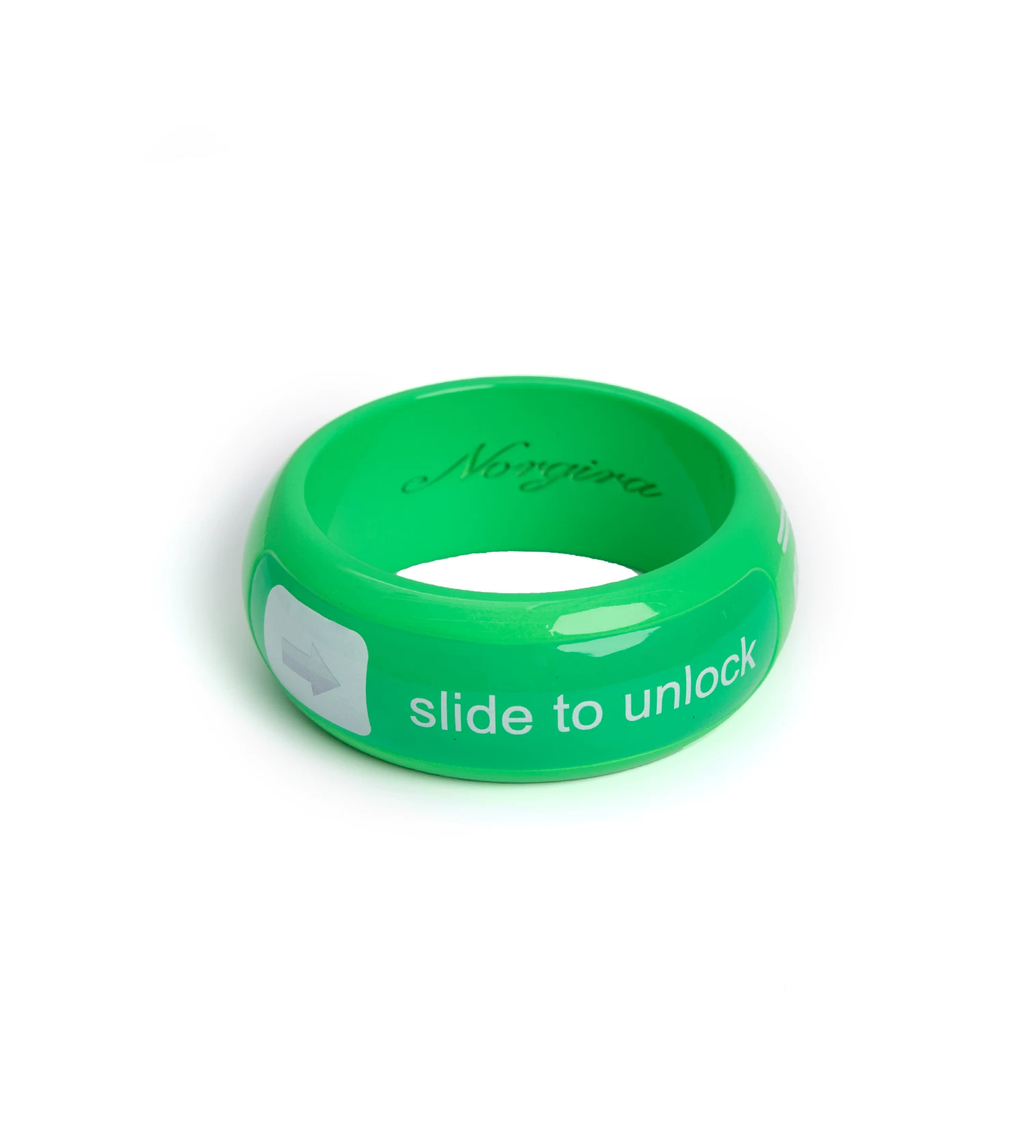 NORGIRA Slide to Unlock Neon Resin Wide Bangle