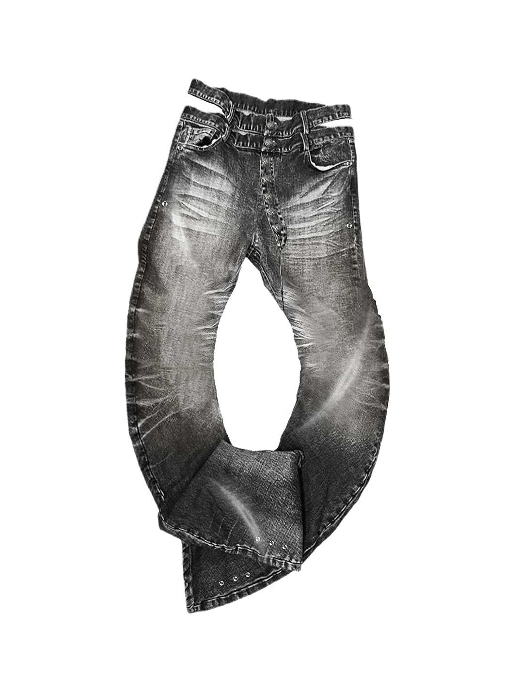 PAIKI 3D Cat Whisker Curved High-Stretch Jeans