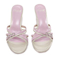 Ooops333 Coquette Bow Rhinestone Heart Heels