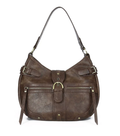 Vintage Textured Half-Moon Leather Bag