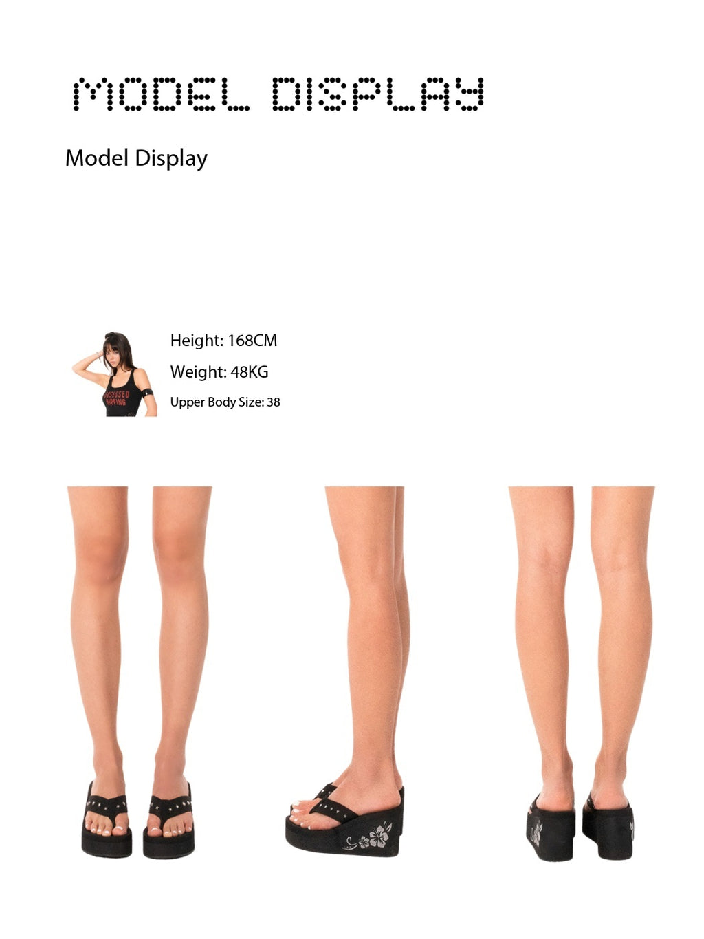 Ooops333 Y2K Star & Hibiscus Charm Platform Sandals | Retro Wedge Flip Flops