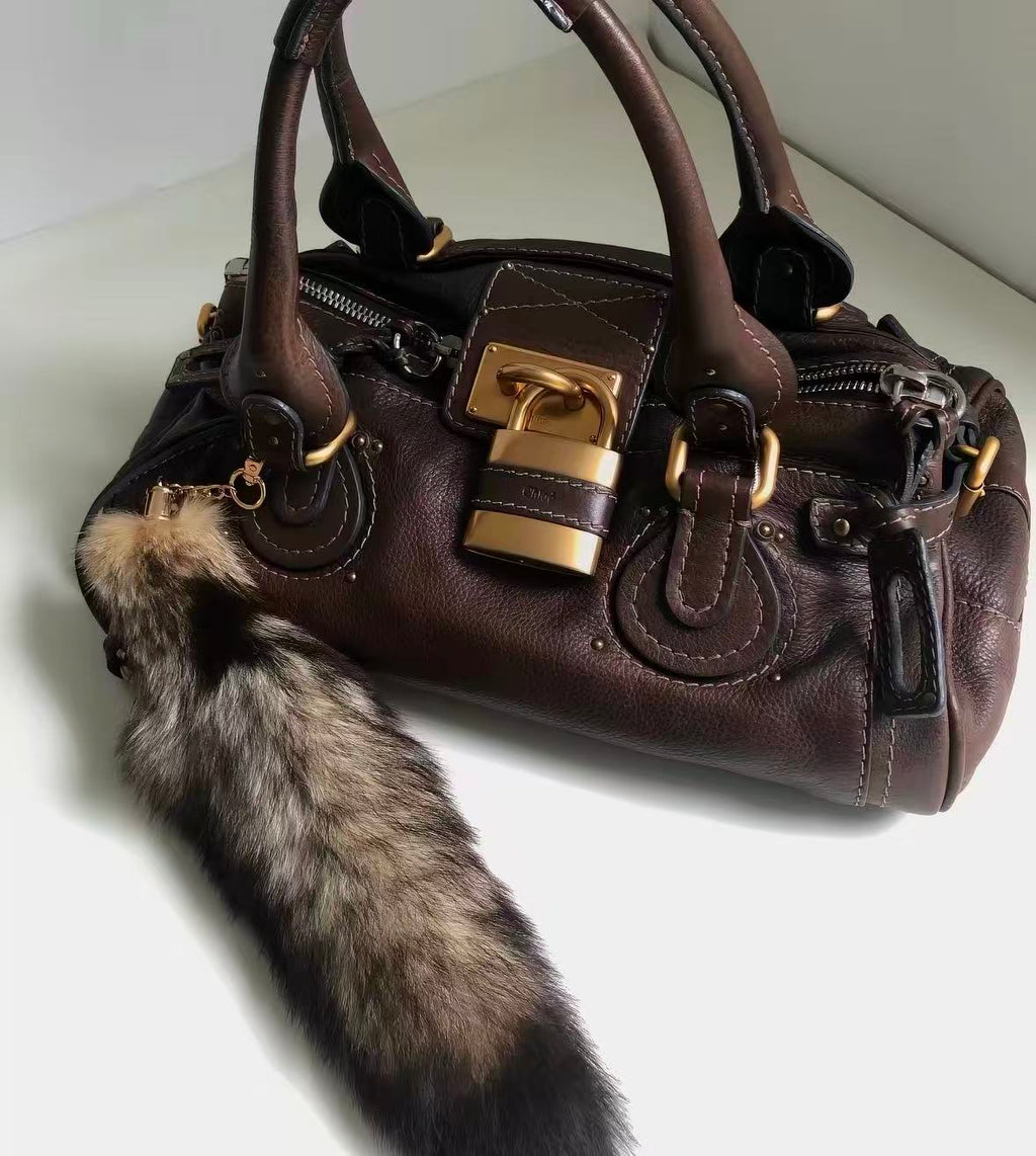 Padlock Leather Satchel Bag
