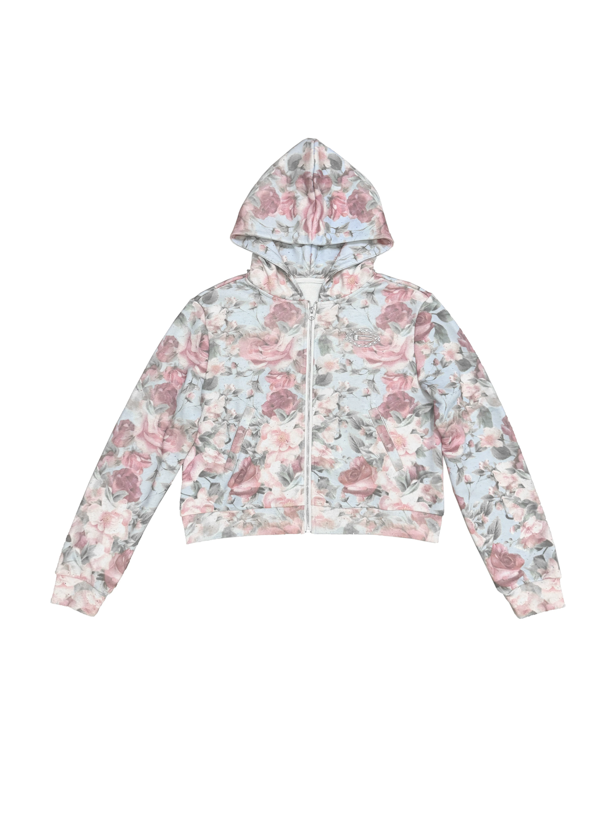 Pastel Floral Long Sleeve Top – "Silent Flowers Knowing Wind" Graphic