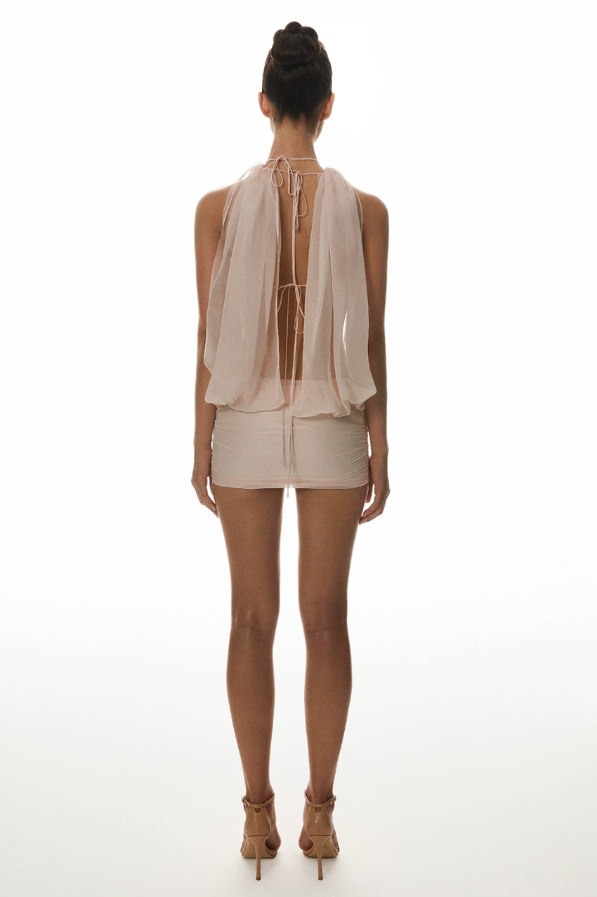 Blush Pink Halter Mini Dress