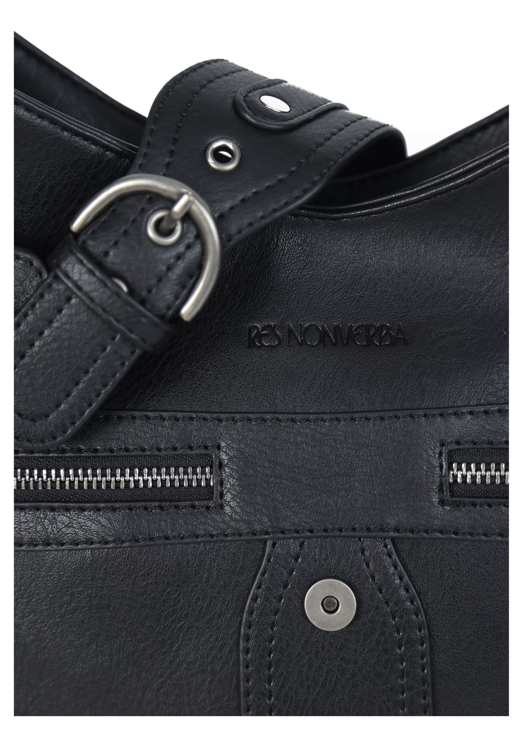 Vintage Textured Half-Moon Leather Bag