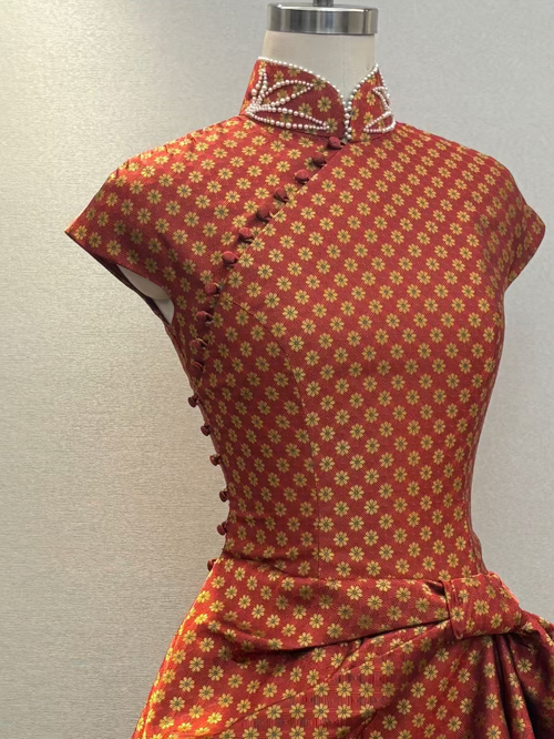 Brocade Mini Dress - Bow-Skirt Qipao