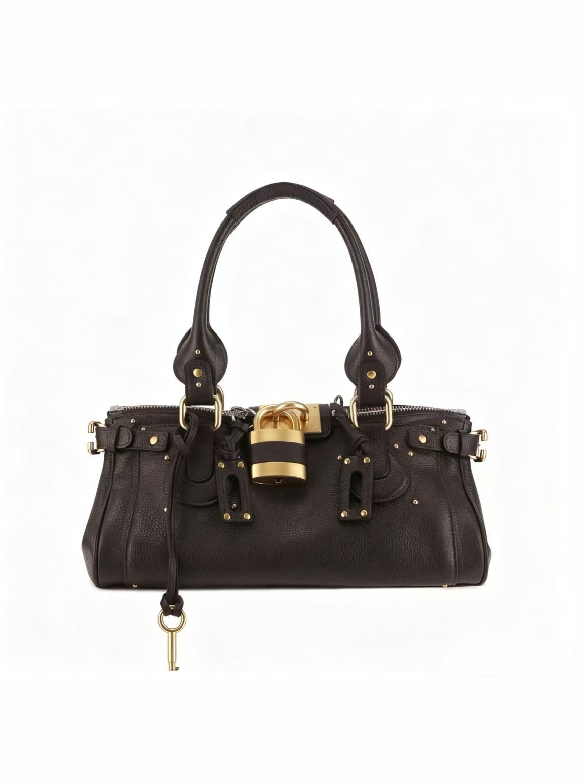 Padlock Leather Satchel Bag