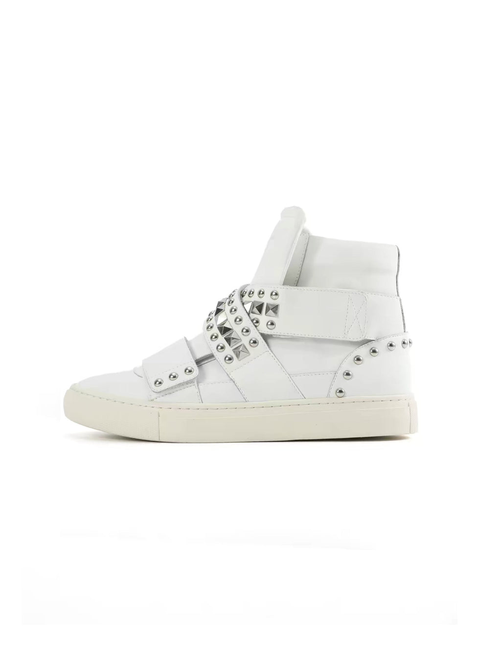 High-Top Studded Sneakers – Punk Metal-Stud Streetwear Shoes