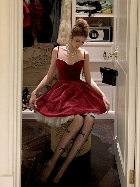 Rhinestone Bowknot Polka-Dot Pattern Tights
