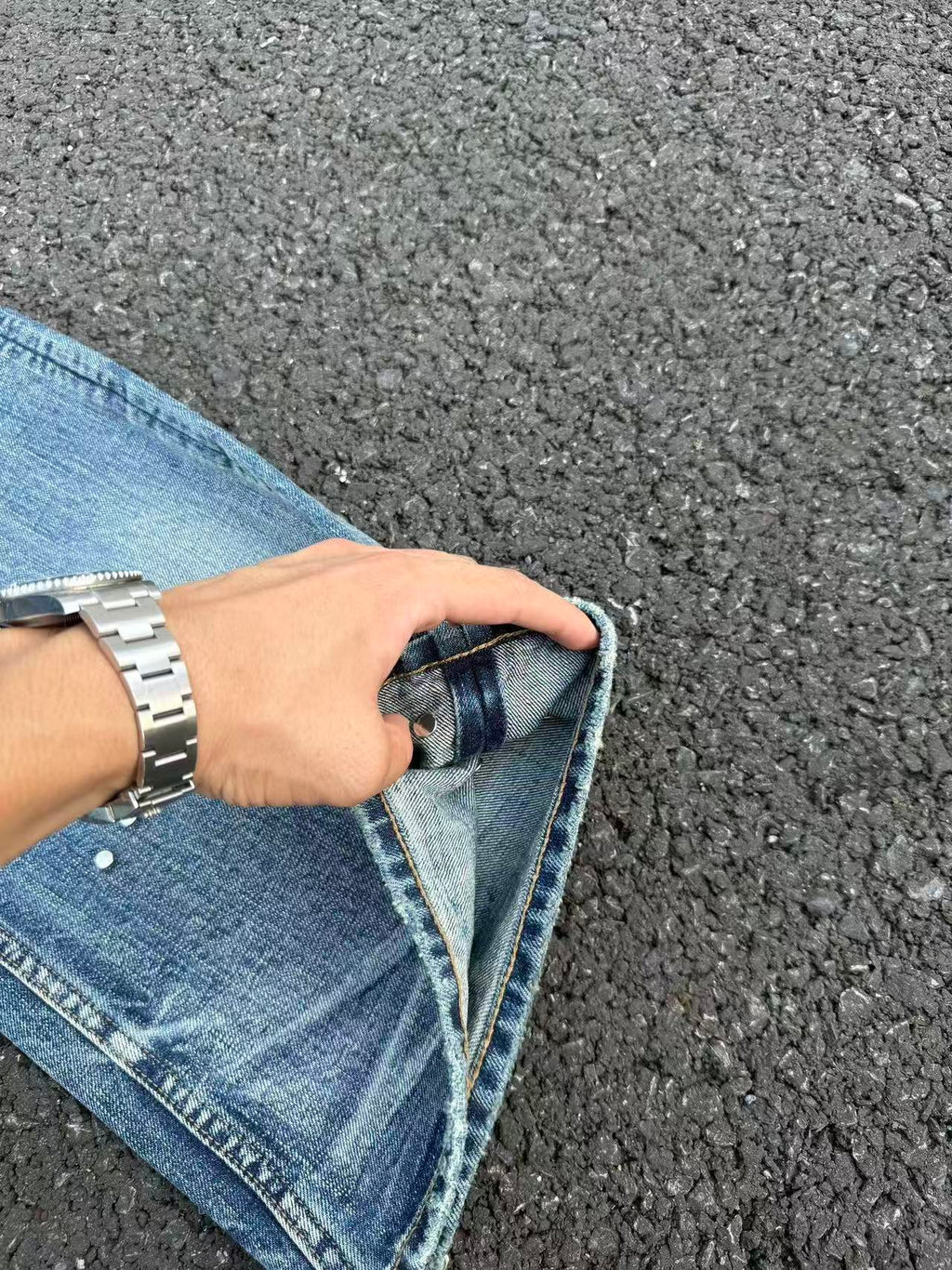 Frosted Glacier Fresh-Wash Distressed Whisker  Flare-Leg Jeans