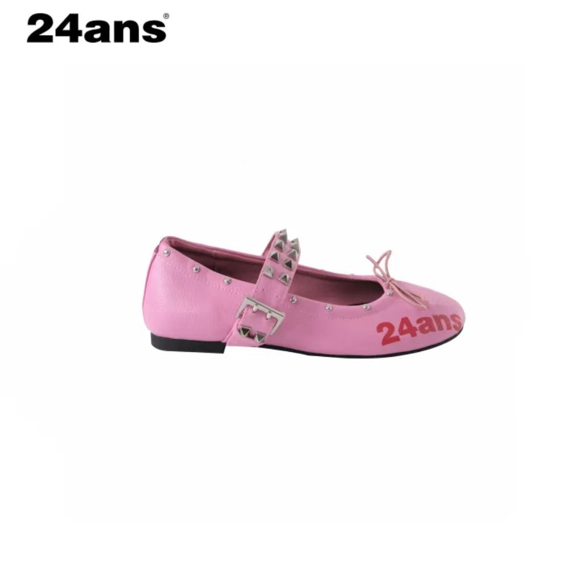 24ANS STUDDED GRAFFITI MARY JANE BALLET FLATS