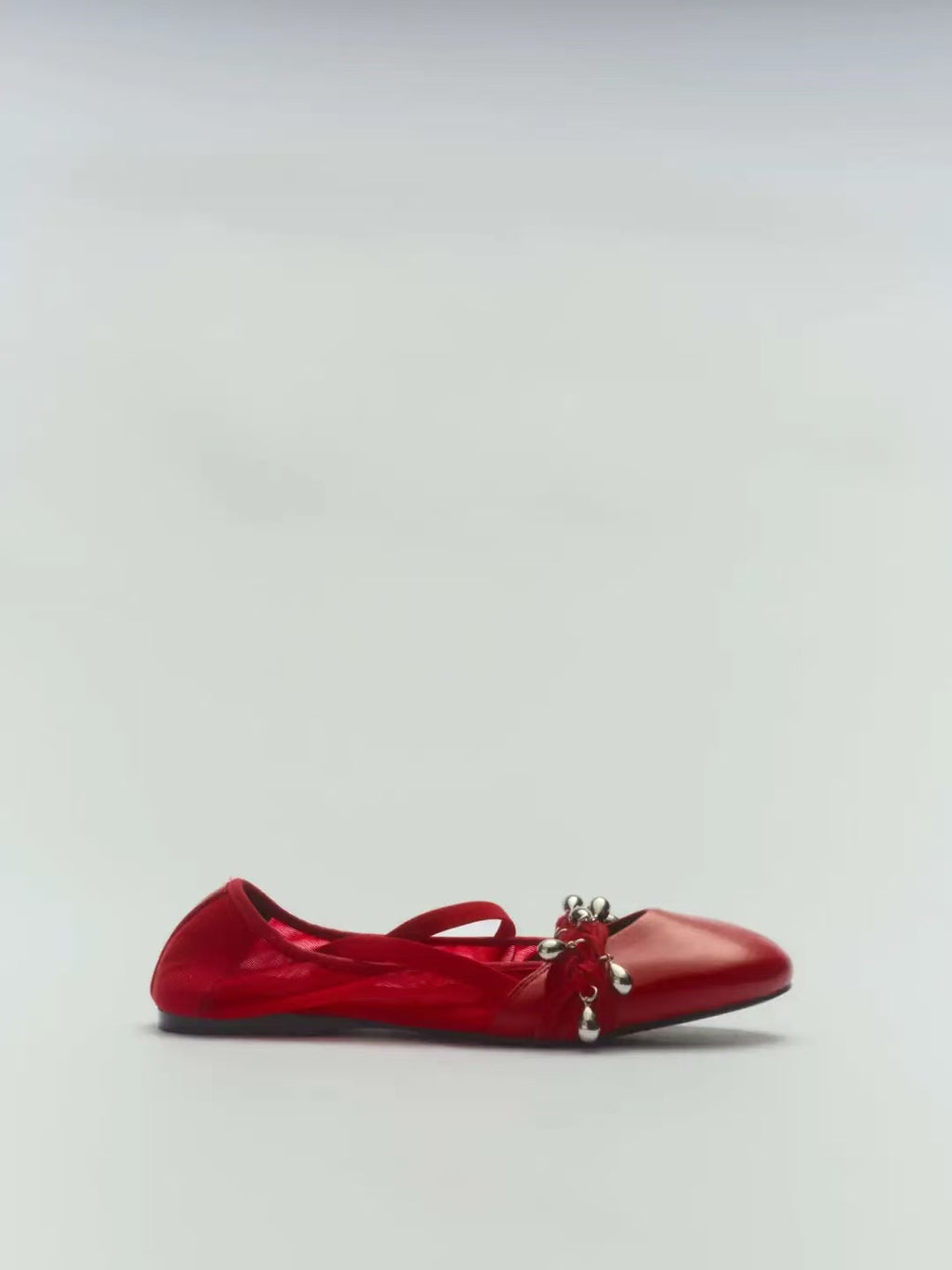 Red Lambskin Ballet Flats