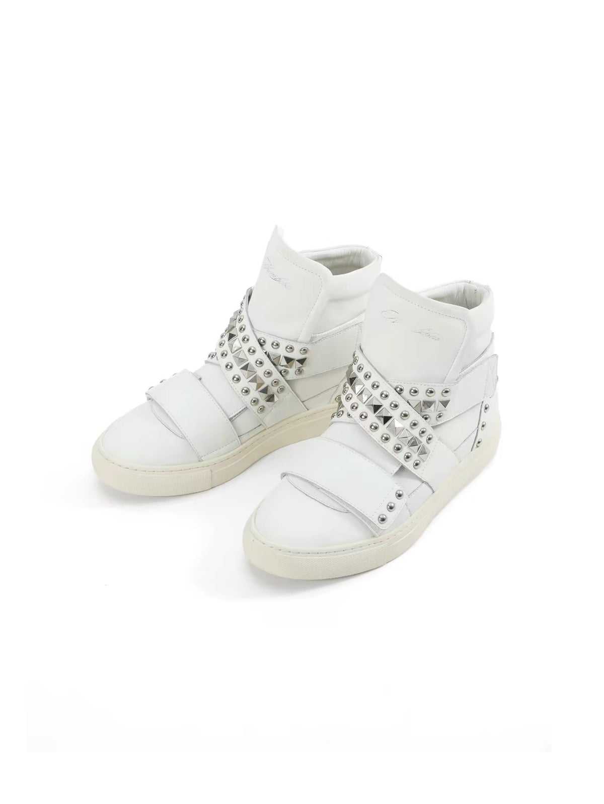 High-Top Studded Sneakers – Punk Metal-Stud Streetwear Shoes