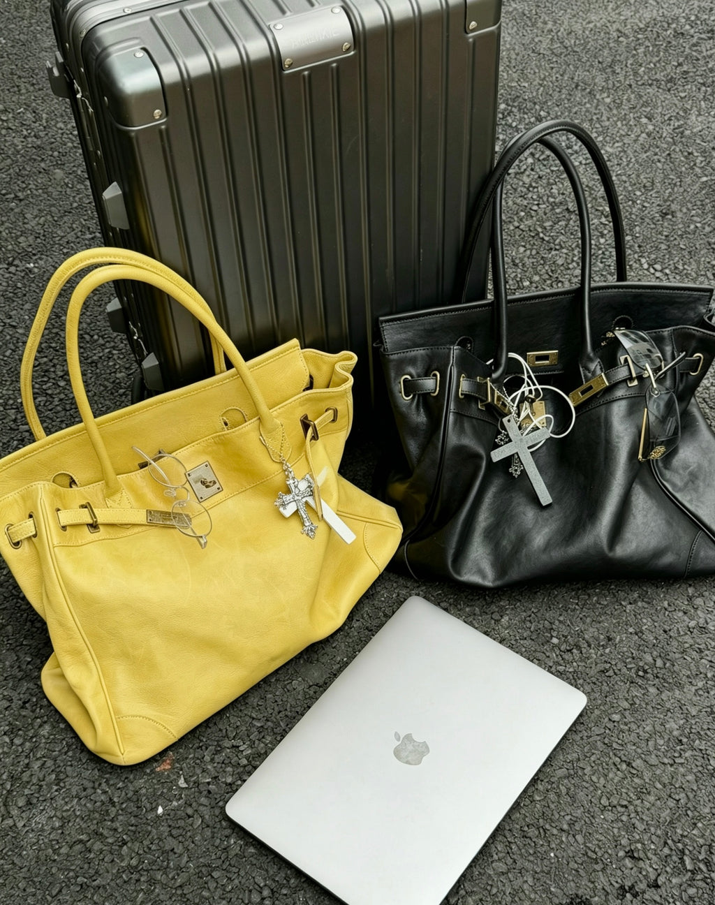 Quilted Leather Tote Firkin Bag PU