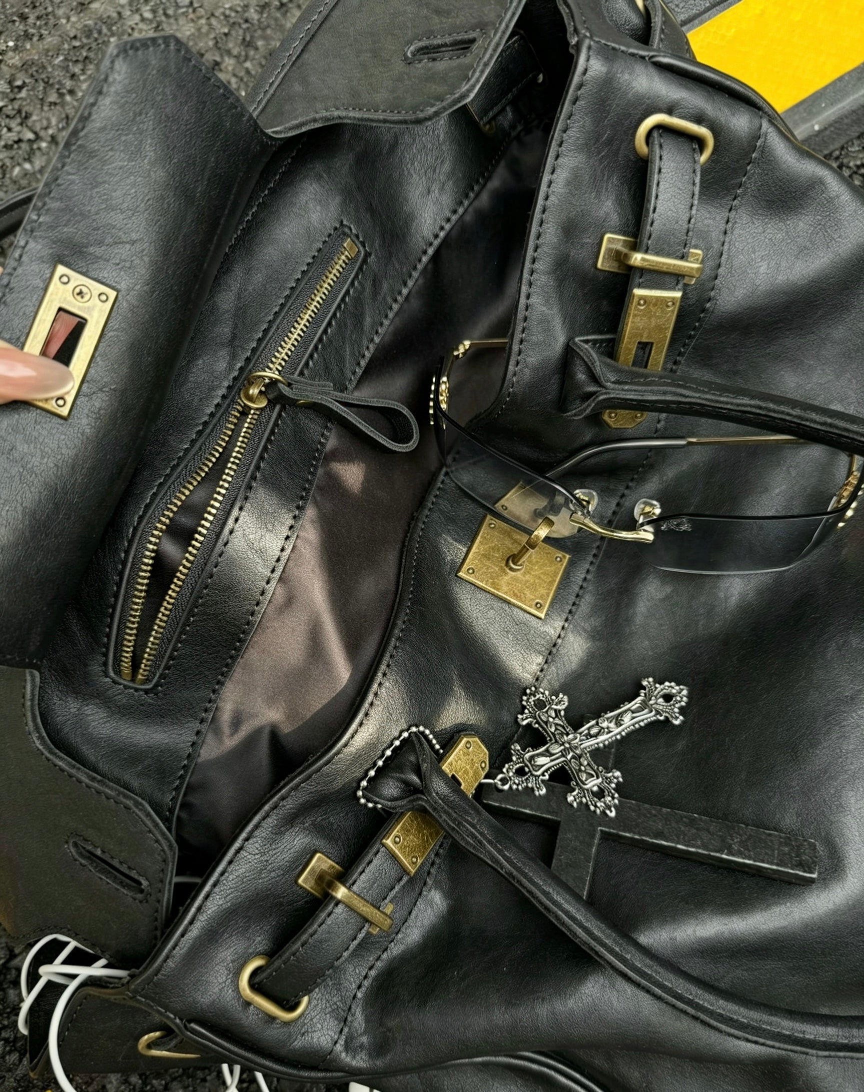 Quilted Leather Tote Firkin Bag PU