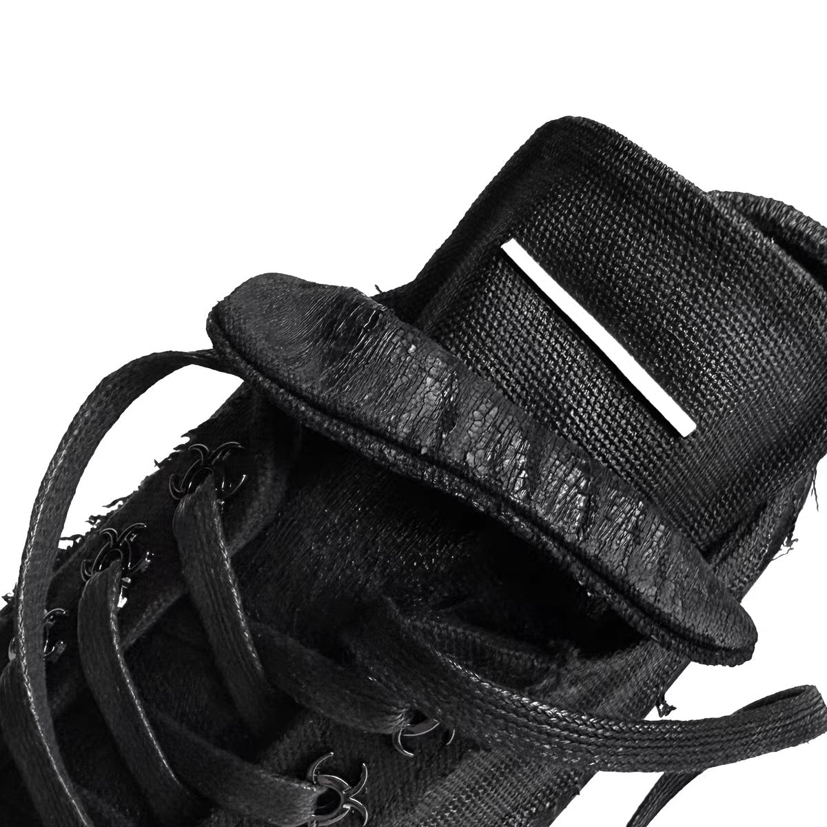 Scar Lace Sneaker – Black Distressed Gothic Lace-Up Sneakers