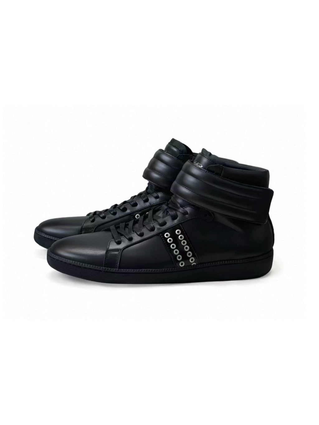 Cowhide Retro Rivet High-Top Sneakers - back