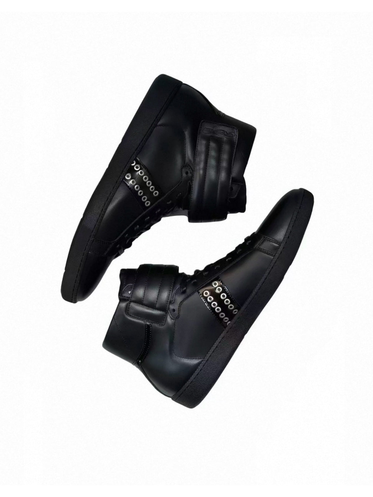 Cowhide Retro Rivet High-Top Sneakers - side