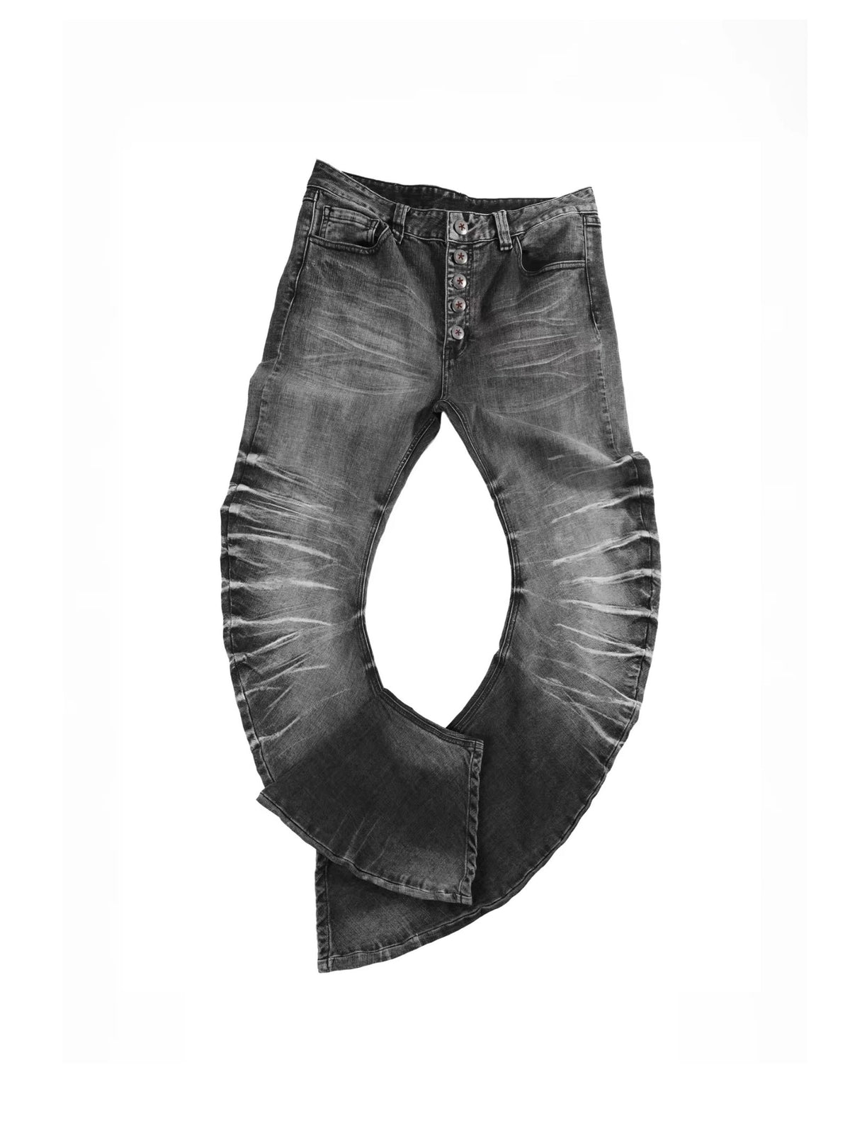 Fog Blue Cat Whisker Stacked Jeans - detail