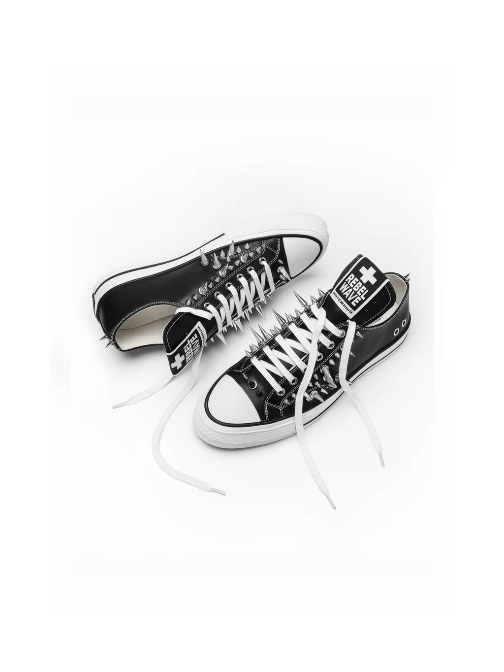 Spiked Low-Top Sneakers – Punk Gothic Spike Streetwear Shoes