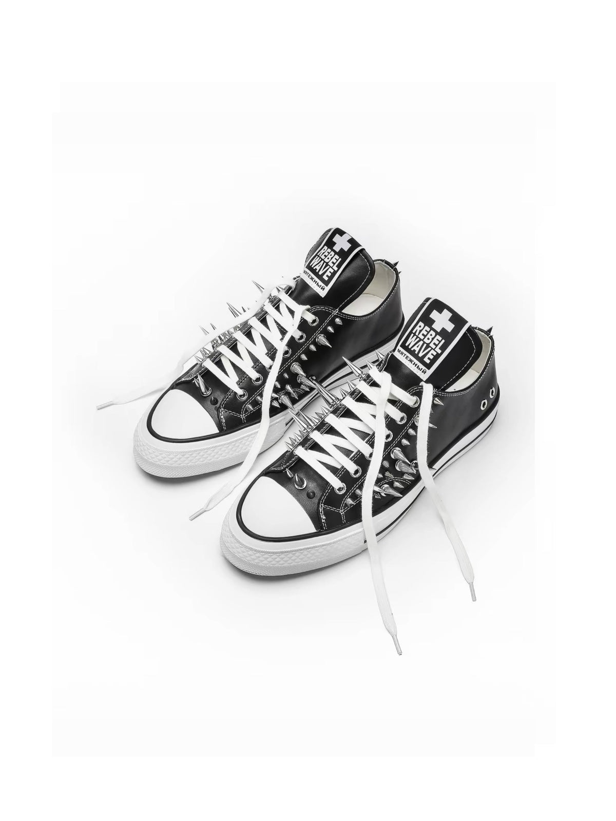 Spiked Low-Top Sneakers – Punk Gothic Spike Streetwear Shoes