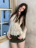 [A001088]Lace Codex Baroque Vine Embroidered Blouse