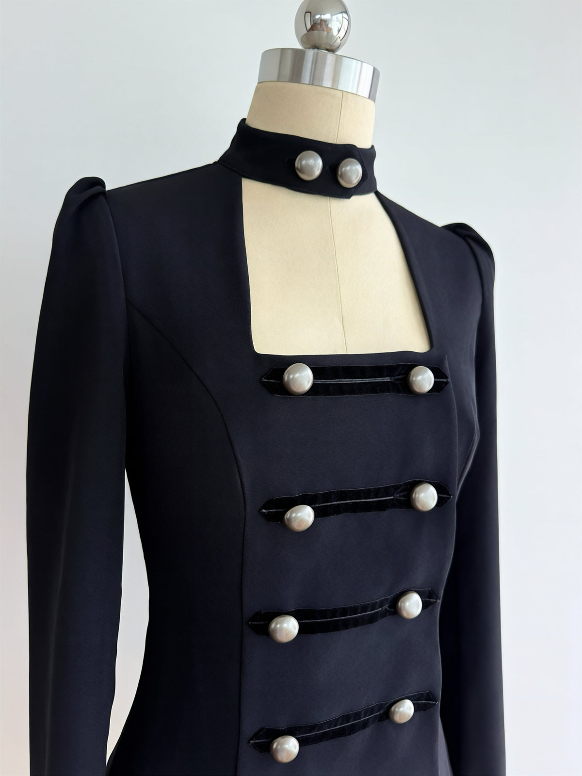 Gothic Double-Breasted Blazer – Black
