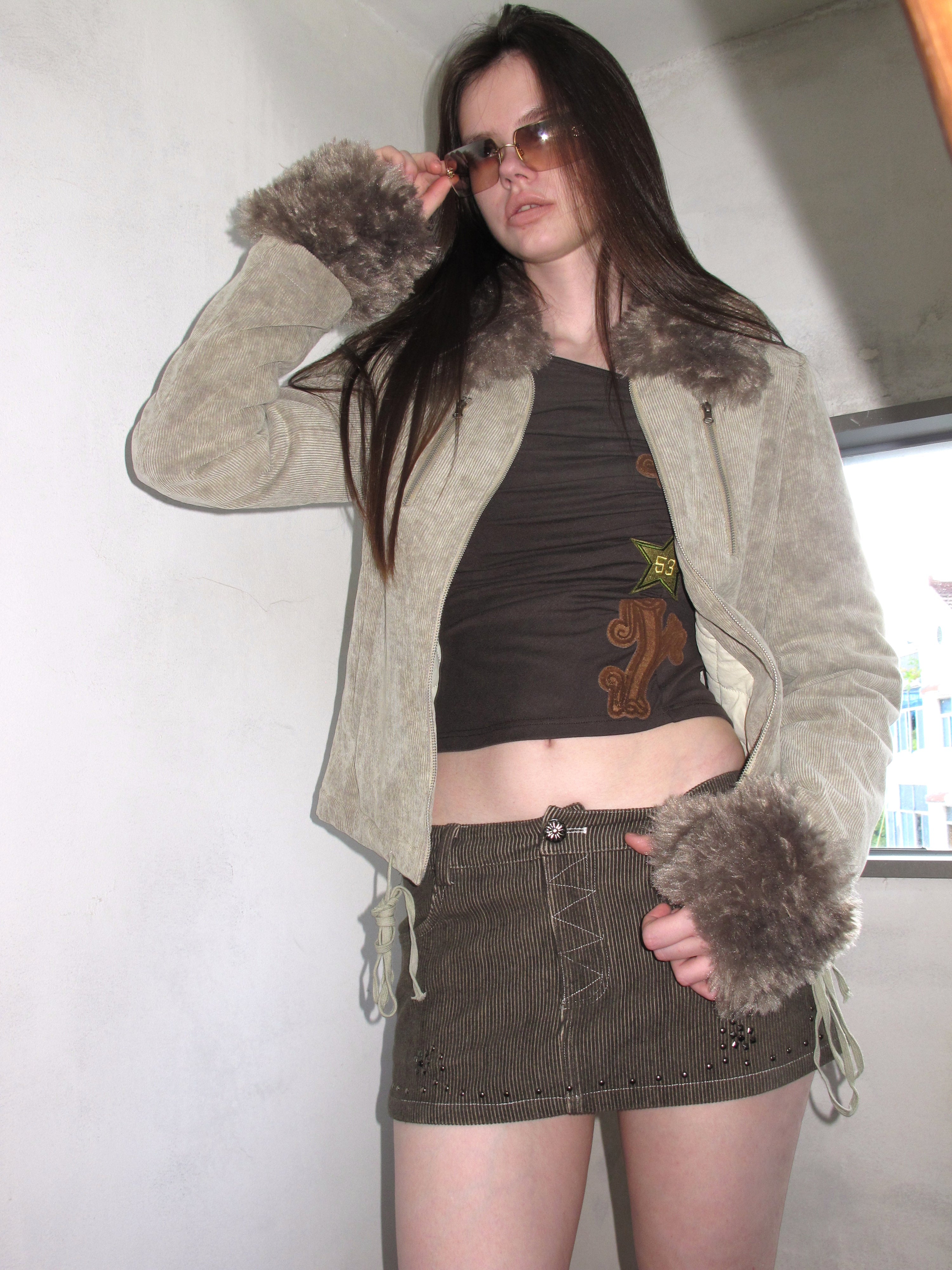 [A001062]Retro Hippie Corduroy Patchwork Jacket