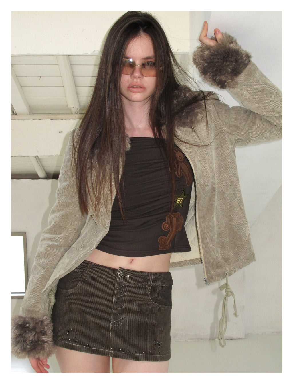 [A001062]Retro Hippie Corduroy Patchwork Jacket