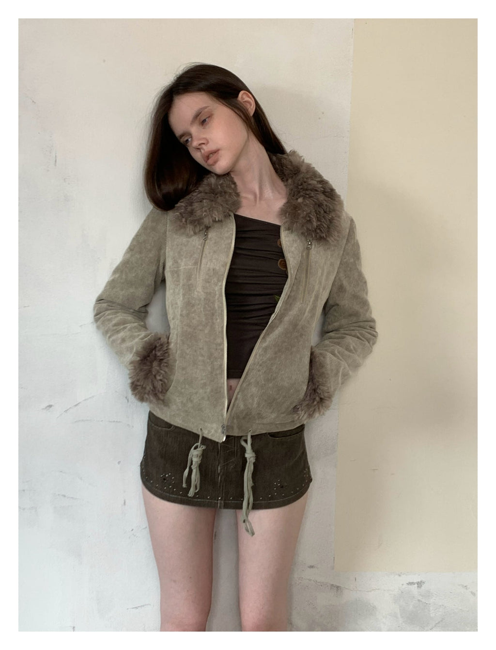 [A001062]Retro Hippie Corduroy Patchwork Jacket