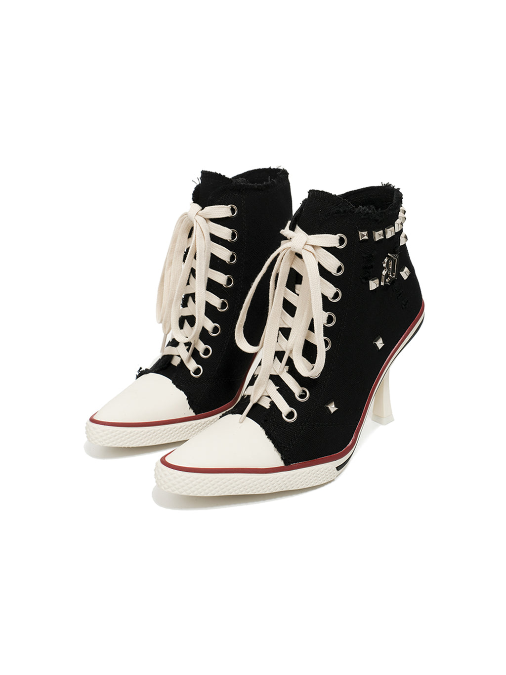 High-Top Canvas High-Heel Sneakers detail 1
