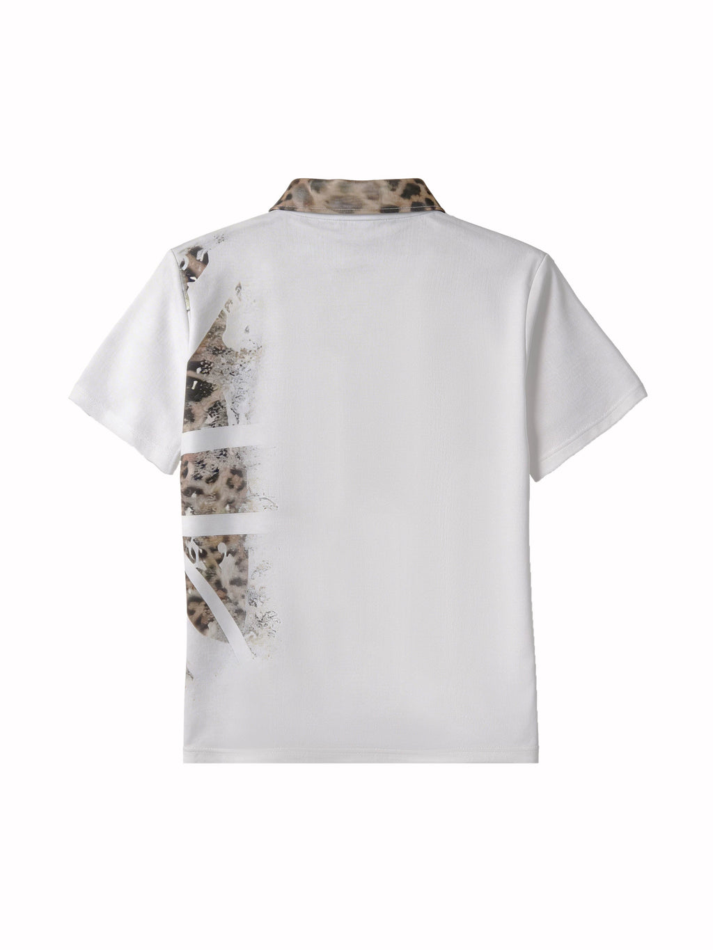 Leopard Print Glitter Polo Shirt - detail
