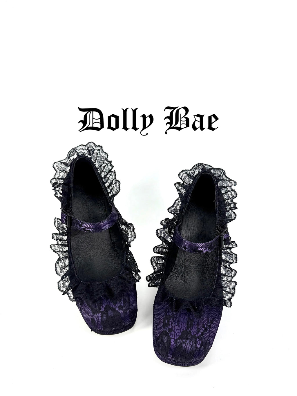 Dollybae Lace Thick-Heeled Pumps