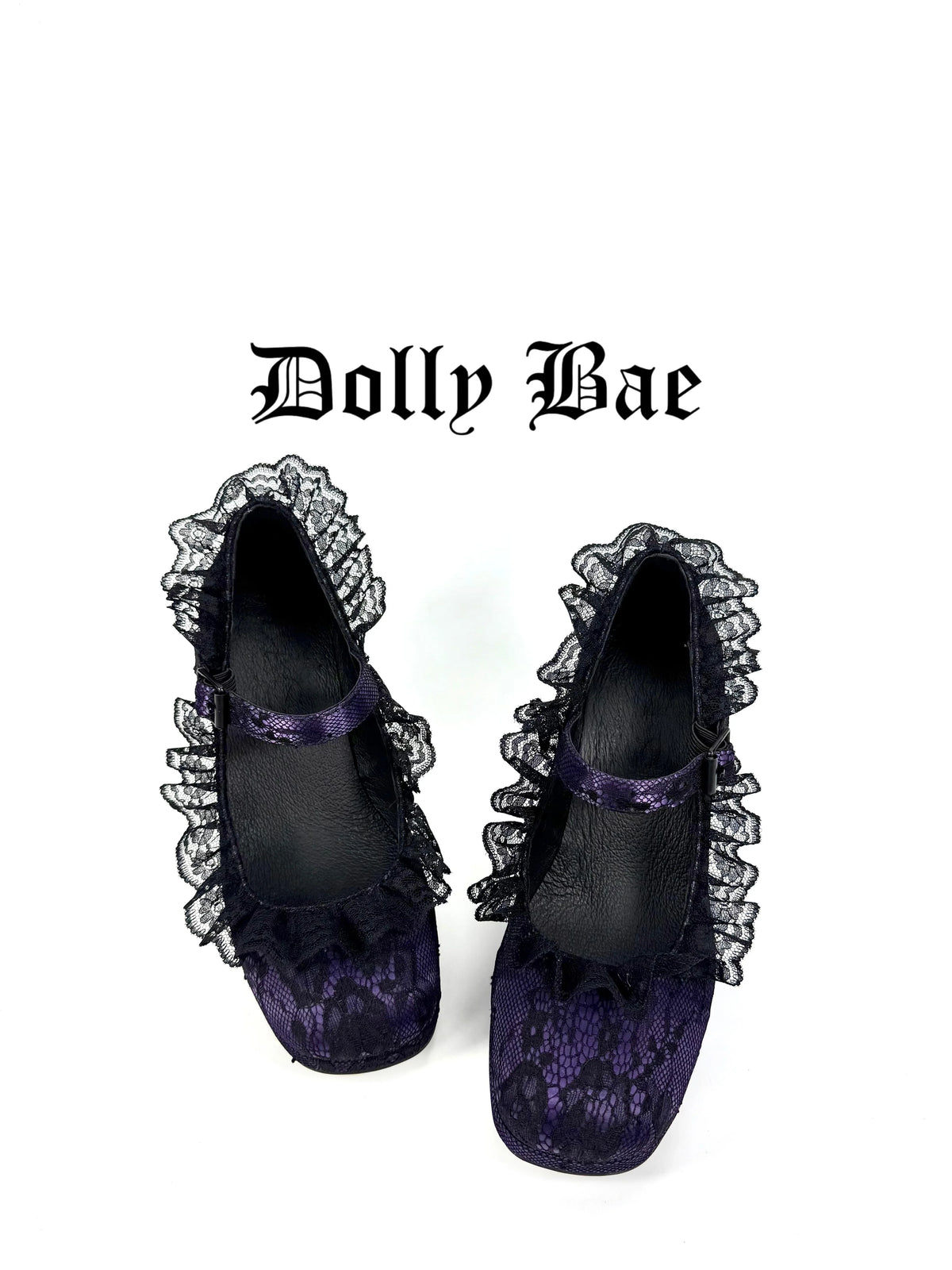Dollybae Lace Thick-Heeled Pumps