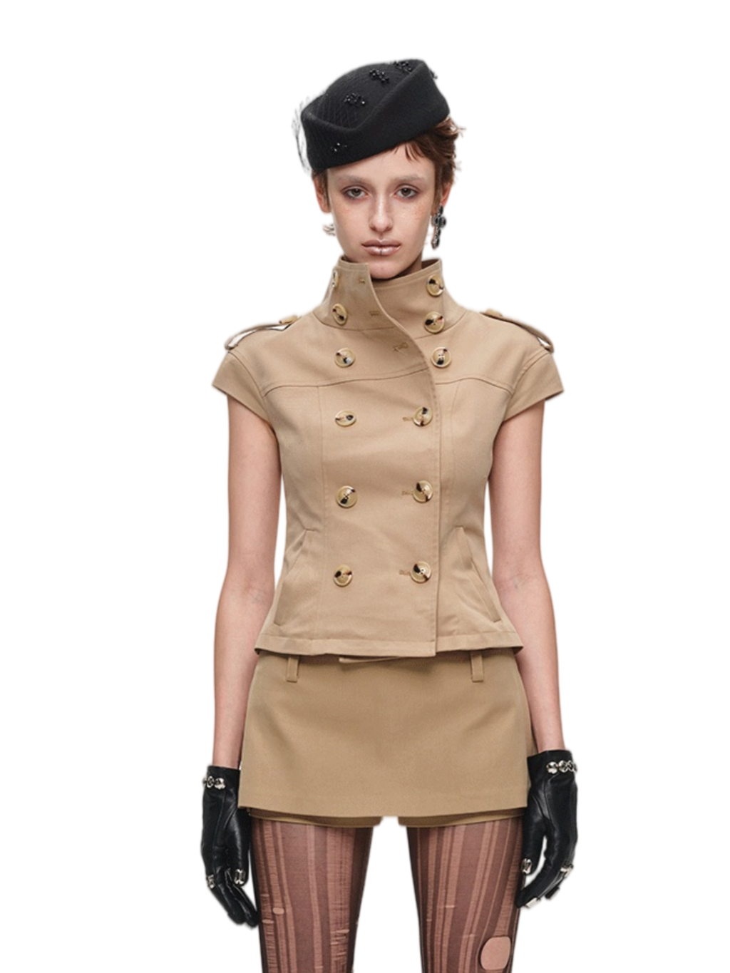 Tailored slim fit double-breasted trench jacket