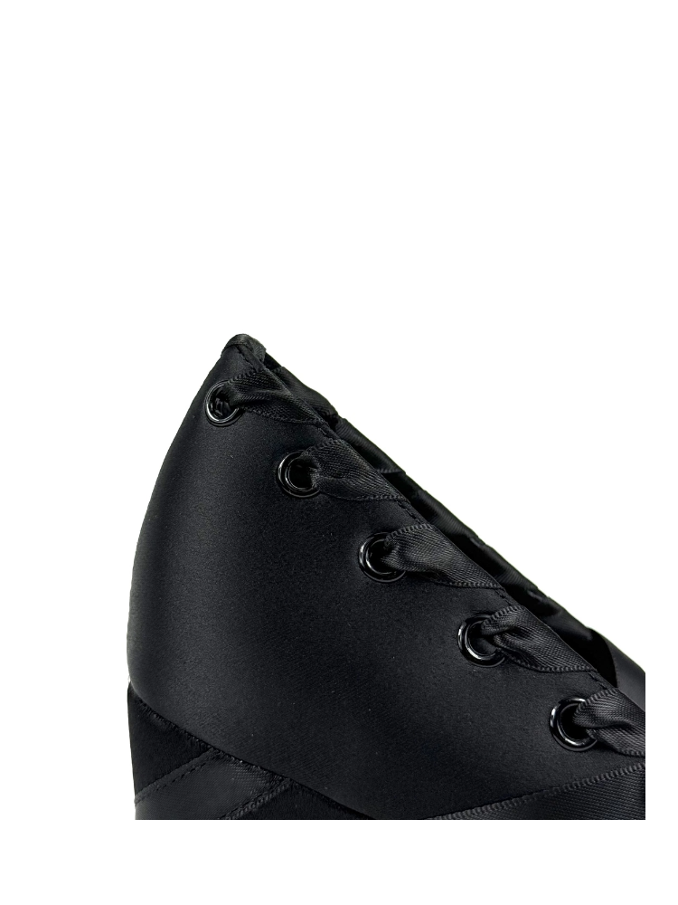 Dollybae Satin Lifted Heels in Black and Pink