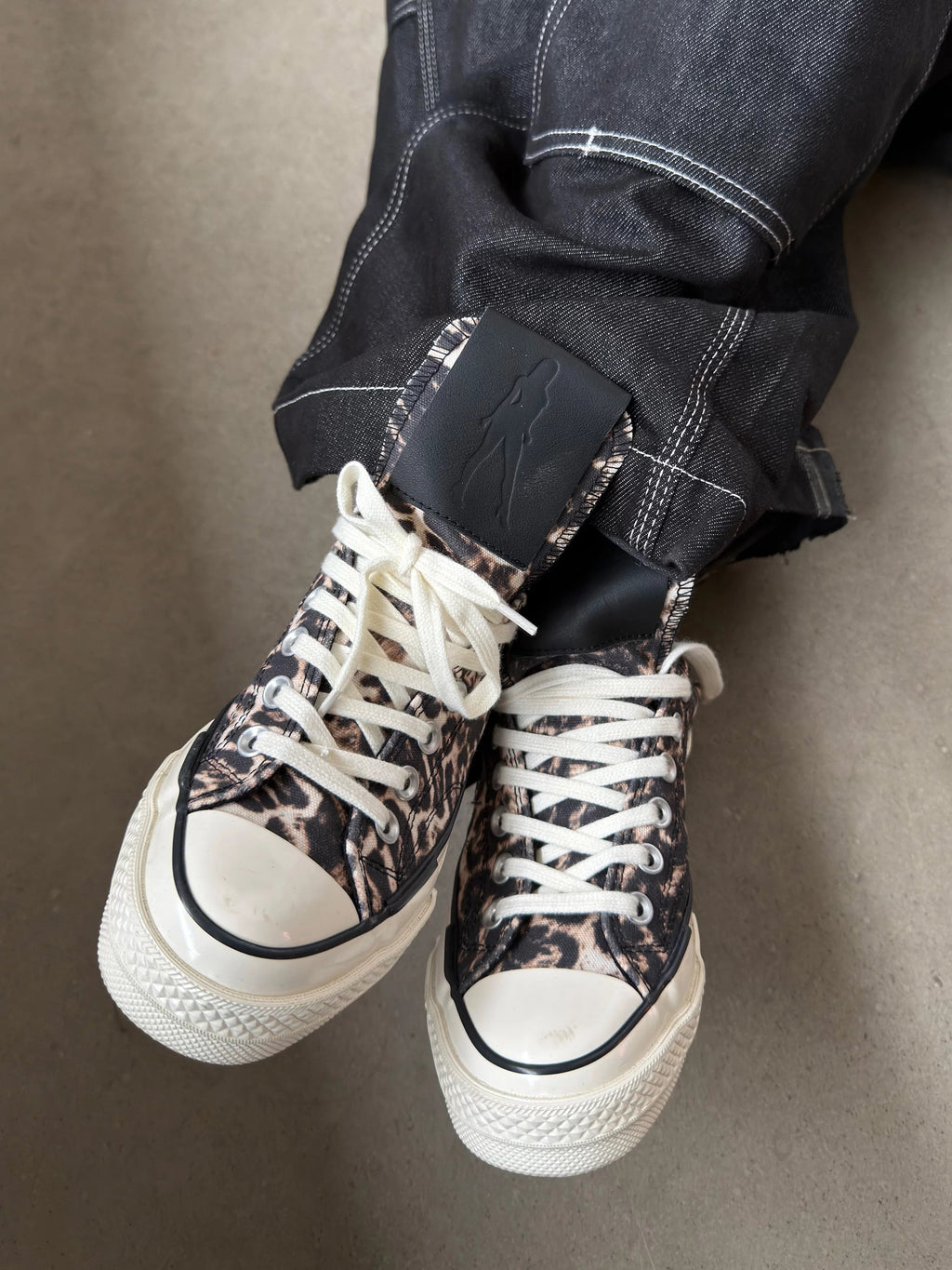 Leopard Print Canvas Shoes – Y2K Animal Print Lace-Up Sneakers