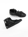 Embossed rivet high-top sneakers