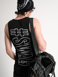 Glitter print slim tank top