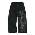 Brushed wax biker jeans