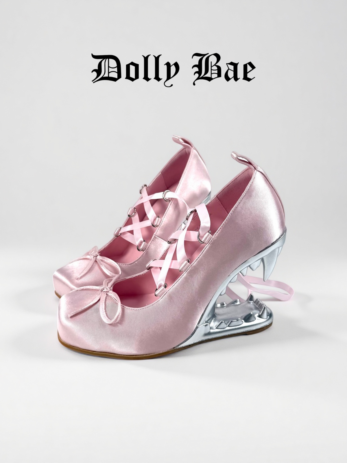 Dollybae Square-Toe Bow Ribbon Ballet Flats