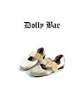 Dollybae Vintage Lace Round-Heel Pleated Satin Shoes