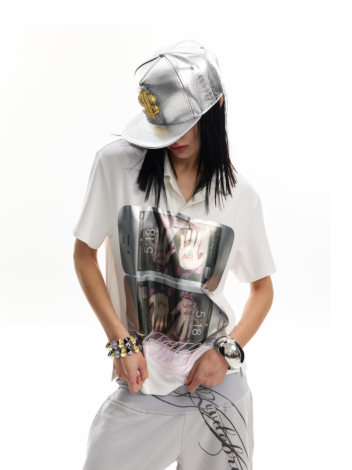 Liquid metal polo shirt