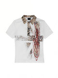 Leopard print glitter polo shirt