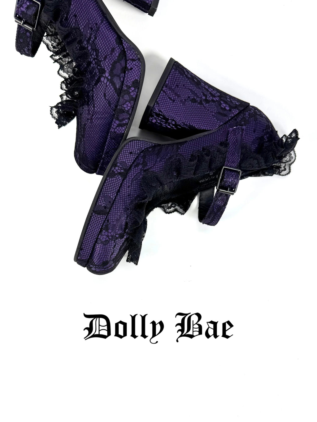 Dollybae Lace Thick-Heeled Pumps