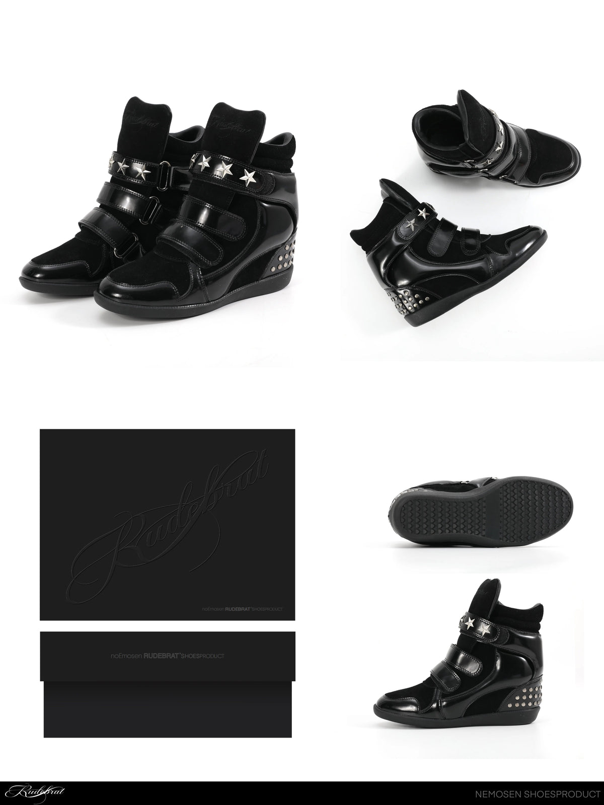 Retro Rivet Thick Sole Sneakers - side